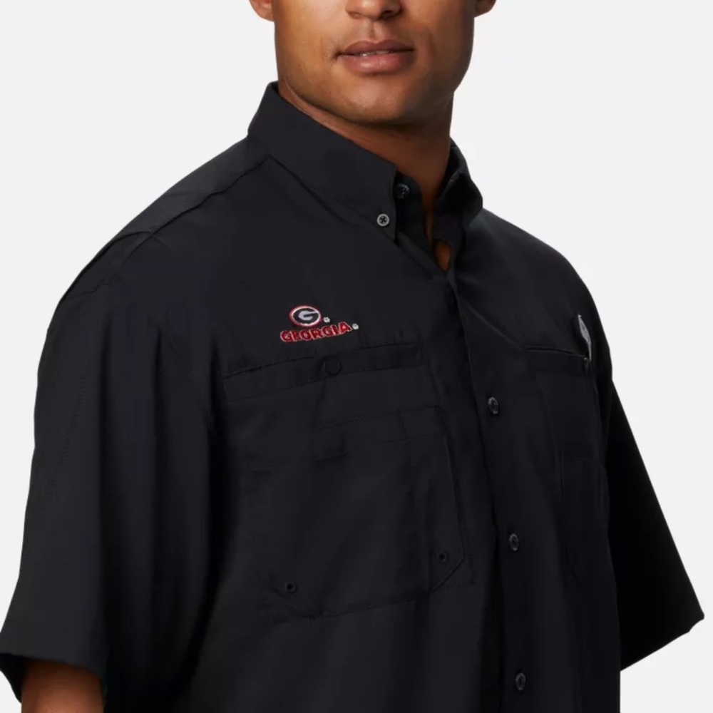 Men’s Columbia PFG Georgia Football Collared Shirt 4XL